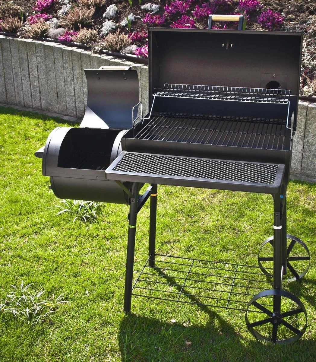 El Fuego Dakota - Barbecue - Smoker - Zwart - Grilloppervlak 66 X 41 Cm - Afmeting 132,5 X 66 X 122 Cm 4 El Fuego Dakota - Barbecue - Smoker - Zwart - Grilloppervlak 66 X 41 Cm - Afmeting 132,5 X 66 X 122 Cm - Afbeelding 2