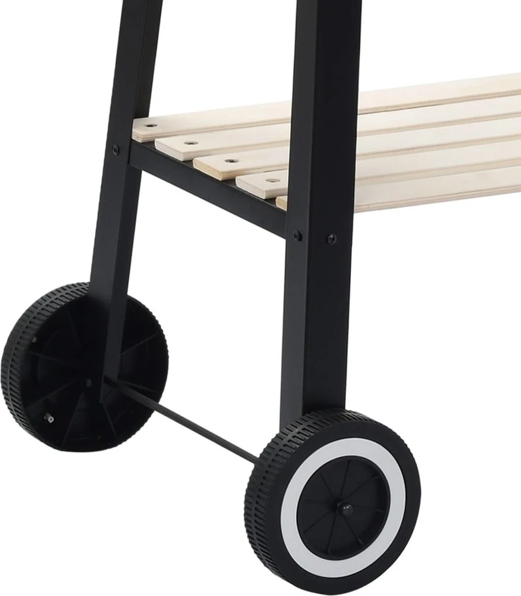 Verrijdbare Barbecue – Houtskool/Briketten - Verstelbare Grillplaat – Houten Tafel – Winscherm – Gewicht 5.9kg 6 Verrijdbare Barbecue – Houtskool/Briketten - Verstelbare Grillplaat – Houten Tafel – Winscherm – Gewicht 5.9kg - Afbeelding 4