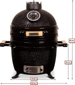 Patton Kamado 15" - Keramisch - Tafel Model - Premium Black - Medium - Zwart -Bbq Gereedschap Winkel 1055x1200