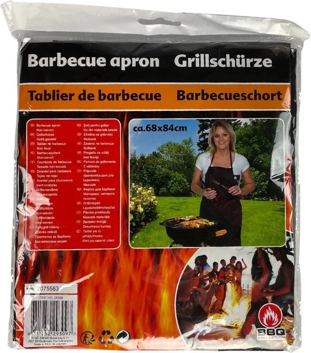 BBQ Collection Barbecue Schort - Zwart - Koken - Kookschort - Katoen - Sloof 6 BBQ Collection Barbecue Schort - Zwart - Koken - Kookschort - Katoen - Sloof - Afbeelding 5