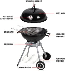 BBQ Collection Houtskoolbarbecue - Kogelbarbecue 45 X 60 Centimeter - Ronde Barbecue - Barbecue Op Wielen - Zwart - Metaal -Bbq Gereedschap Winkel 1098x1200