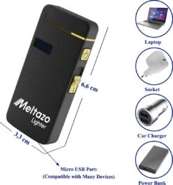 MELTAZO Elektrische Aansteker, Aansteker Gas, Electric Lighter, Gasaansteker Navulbaar, Elektronische Aansteker, Aansteker Plasma, Aansteker Vuurwerk, USB Aansteker Plasma, 2-in-1 Aansteker Voor Sigaretten Camping Kaarsen - 2023 Editie -Bbq Gereedschap Winkel 1124x1200