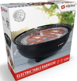 Alpina Elektrische BBQ - Tafel-Barbecue - Geen Rook - Binnen Barbecueën - 1250W - Ø 30 Cm - Zwart -Bbq Gereedschap Winkel 1137x1200 4