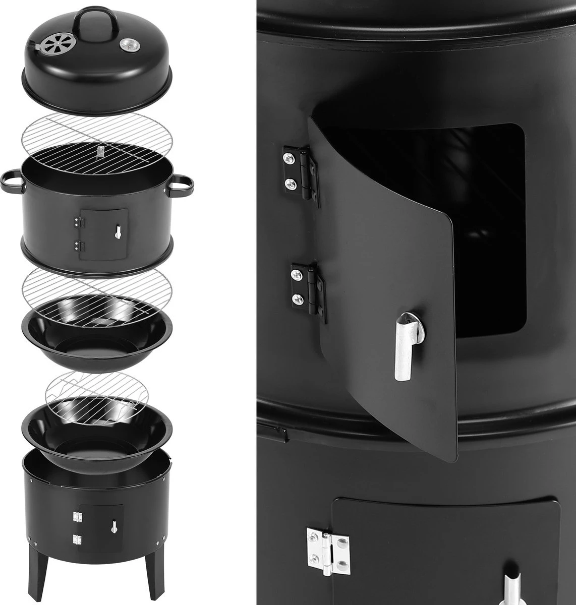 Merkloos Monzana Barbecue-ROKER-Grill-Oven 7 Merkloos Monzana Barbecue-ROKER-Grill-Oven - Afbeelding 5