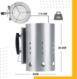 Kolen Starter GROOT - Brikettenstarter Met Veiligheidshandgreep - Snelstarter Voor Barbecue - BBQ Houtskool Starter -Bbq Gereedschap Winkel 1165x1200 1