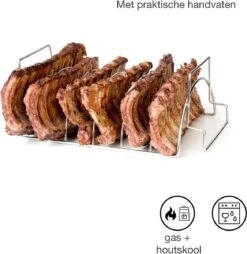 Barbecook Vlees & Ribrek - Spareribs Houder - RVS - Inox Barbecook Vlees & Ribrek - Spareribs Houder - RVS - Inox -Bbq Gereedschap Winkel 1169x1200 3