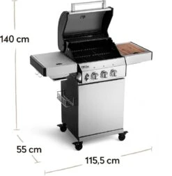 Burnhard Gas BBQ FRED JR. Deluxe - 2 Branders - Incl. Keramische Infraroodbrander & Afdekhoes - Deluxe -Bbq Gereedschap Winkel 1170x1200 1