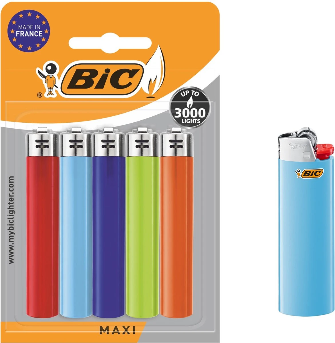 BIC J26 Maxi Vuursteen Flint Aanstekers - Diverse Kleuren - Pak Van 5 Gasaanstekers - Kindveilig 3 BIC J26 Maxi Vuursteen Flint Aanstekers - Diverse Kleuren - Pak Van 5 Gasaanstekers - Kindveilig