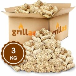 Aanmaakkrullen Voor BBQ Of Kachel | 3kg ECO FSC Gecertificeerd Aanmaakhout Barbecue - Biologisch En Duurzaam Aanmaakwokkels - Houtwol Wokkels - Barbeque Aansteker - Aanmaakblokjes - Accessoires - Ongeveer 240 Krullen -Bbq Gereedschap Winkel 1195x1200 1