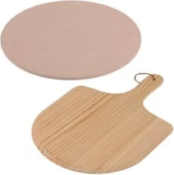 MaxxHome Pizzasteen - BBQ Steen - Maximum Te Verhitten Tot 600 Graden - ⌀33 - Incl. Houten Schep -Bbq Gereedschap Winkel 1197x1200 1