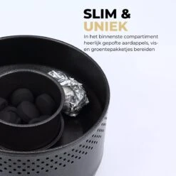 Ozocozy BBQ-ONE Houtskool Tafelbarbecue - Ø30 Cm- Zwart - Incl. Draagtas, Siliconen Bakkwast En RVS-Barbecuetang -Bbq Gereedschap Winkel 1197x1200 3