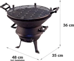 Potkachel Houtskoolbarbecue - 35 Cm - Gietijzer 8 Potkachel Houtskoolbarbecue - 35 Cm - Gietijzer -Bbq Gereedschap Winkel 1200x1000 3