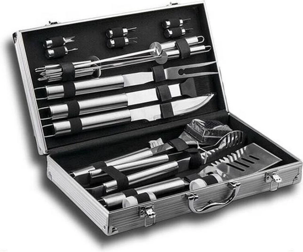 Sens Design BBQ Accesoires - 18 Delig - BBQ Gereedschapset Koffer 3 Sens Design BBQ Accesoires - 18 Delig - BBQ Gereedschapset Koffer