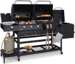 Klarstein Kingsville Double Barbecue - Houtskool- En Gasbarbecue - Smoker BBQ - Inclusief Deksels En Thermometer - Met 2 Roosters - Zwart 23 Klarstein Kingsville Double Barbecue - Houtskool- En Gasbarbecue - Smoker BBQ - Inclusief Deksels En Thermometer - Met 2 Roosters - Zwart -Bbq Gereedschap Winkel 1200x1020 1