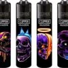 Clipper Classic Large "Skulls #21" Aanstekers (4 Stuks) 1 Clipper Classic Large "Skulls #21" Aanstekers (4 Stuks) -Bbq Gereedschap Winkel 1200x1053