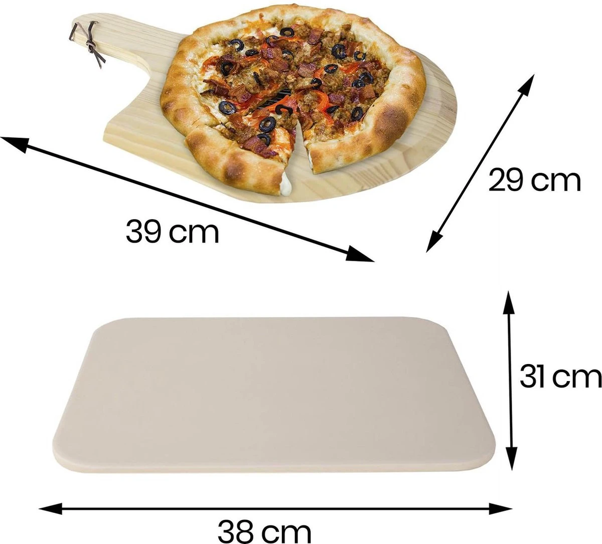 Buxibo 2in1 Pizzasteen - Voor BBQ & Oven - Inclusief Serveer Plank - Pizzabord/Pizzaplank - 30.5 X 38.1 X 1.4 Cm 14 Buxibo 2in1 Pizzasteen - Voor BBQ & Oven - Inclusief Serveer Plank - Pizzabord/Pizzaplank - 30.5 X 38.1 X 1.4 Cm - Afbeelding 12
