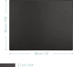 Navaris Pizzasteen XL Voor Oven En Barbecue - Rechthoekige Pizzaplaat 38 X 30 Cm - Inclusief Receptenboek - Keramisch Geglazuurd - Zwart -Bbq Gereedschap Winkel 1200x1093