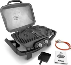 Burnhard Draagbare 2-Branders Gasbarbecue - Afdekhoes - BBQ Wayne -Bbq Gereedschap Winkel 1200x1099