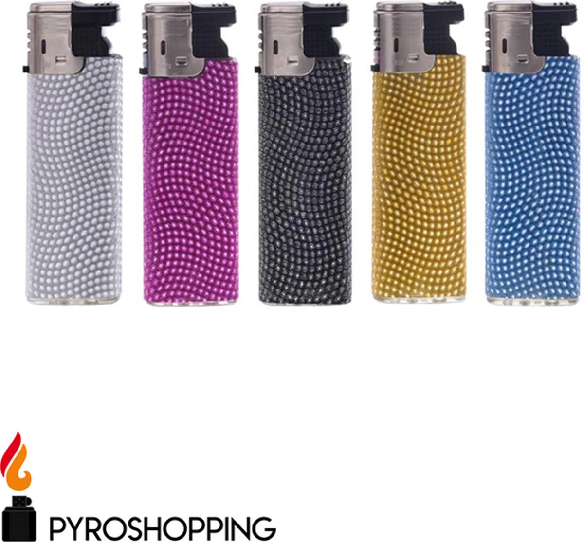 Pyroshopping Diamond Lighters – Set Van 5 Stuks – Navulbare Stormaanstekers - Windproof Gasaanstekers 4 Pyroshopping Diamond Lighters – Set Van 5 Stuks – Navulbare Stormaanstekers - Windproof Gasaanstekers - Afbeelding 2