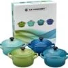 Le Creuset - Aardewerken Mini Pannetjes 10 Cm - Set Van 4 Stuks - Zeetinten -Bbq Gereedschap Winkel 1200x1124