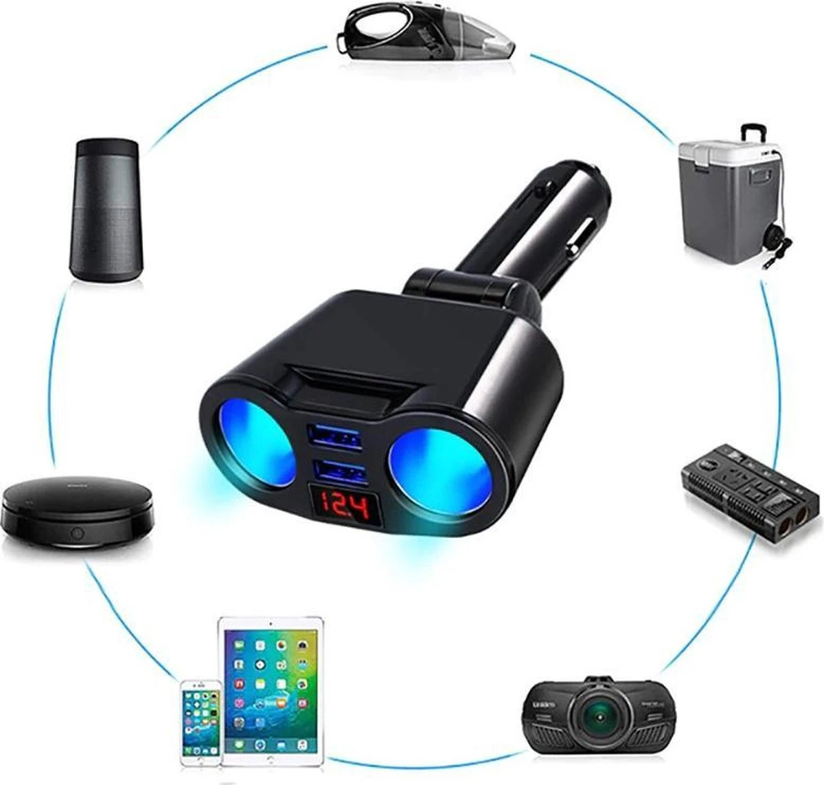 Auto Sigarettenaansteker Splitter - USB Ingang Auto - 2 Sigaretten Aansluitingen - Autolader 8 Auto Sigarettenaansteker Splitter - USB Ingang Auto - 2 Sigaretten Aansluitingen - Autolader - Afbeelding 6