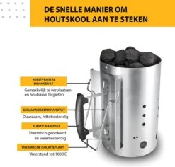 Kolen Starter GROOT - Brikettenstarter Met Veiligheidshandgreep - Snelstarter Voor Barbecue - BBQ Houtskool Starter -Bbq Gereedschap Winkel 1200x1146