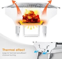 Uten - Houtskoolbarbecue - Opvouwbare Barbecue - Houtskoolbarbecues - Draagbare Camping Barbecue - 430 Roestvrij Staal Grill BBQ - 5-10 Persoon Tuin Buitenfeest - Zilver 17 Uten - Houtskoolbarbecue - Opvouwbare Barbecue - Houtskoolbarbecues - Draagbare Camping Barbecue - 430 Roestvrij Staal Grill BBQ - 5-10 Persoon Tuin Buitenfeest - Zilver -Bbq Gereedschap Winkel 1200x1152