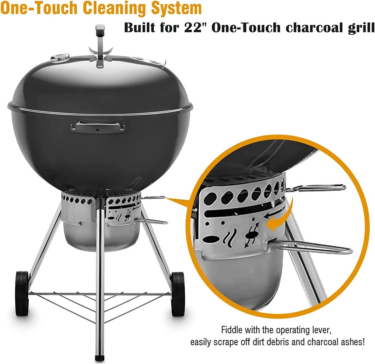 One-Touch-reinigingssysteemkit Voor 57 CM Kogel BBQ , Geschikt Als Vervanging In Diverse Weber Kogel BBQ's 9 One-Touch-reinigingssysteemkit Voor 57 CM Kogel BBQ , Geschikt Als Vervanging In Diverse Weber Kogel BBQ's - Afbeelding 7
