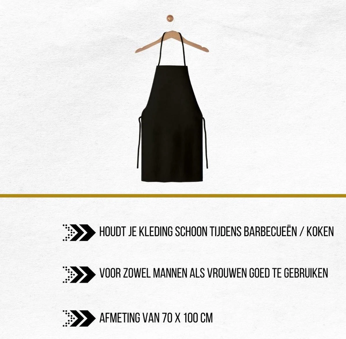 BBQ Collection Barbecue Schort - Zwart - Koken - Kookschort - Katoen - Sloof 4 BBQ Collection Barbecue Schort - Zwart - Koken - Kookschort - Katoen - Sloof - Afbeelding 3
