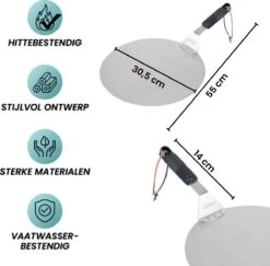 Nowad Pizzaschep RVS Rond - 30,5 Cm - PVC Handvat -Bbq Gereedschap Winkel 1200x1179 1