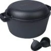 Gietijzeren Pan Met Deksel - Gietijzeren Pan Om Brood Te Bakken - Diameter 26,2 Cm - Gietijzeren Broodbakpan + Ovenwanten -Bbq Gereedschap Winkel 1200x1180 2