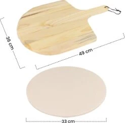 MaxxHome Pizzasteen - BBQ Steen - Maximum Te Verhitten Tot 600 Graden - ⌀33 - Incl. Houten Schep -Bbq Gereedschap Winkel 1200x1182
