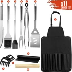 Squago BBQ Accesoires XXL Set Met Schort - Gereedschap - Gereedschapset Tang Borstel Mat 11 Squago BBQ Accesoires XXL Set Met Schort - Gereedschap - Gereedschapset Tang Borstel Mat -Bbq Gereedschap Winkel 1200x1189 1
