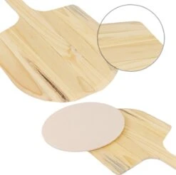 MaxxHome Pizzasteen - BBQ Steen - Maximum Te Verhitten Tot 600 Graden - ⌀33 - Incl. Houten Schep -Bbq Gereedschap Winkel 1200x1195 2