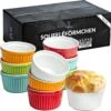 Chefarone Mini Ronde Ovenschalen - Mini Vormpjes Set Van 10 - Bakvormen Keramiek 200 ML - Crème Brulée Schaaltje - Multicolor