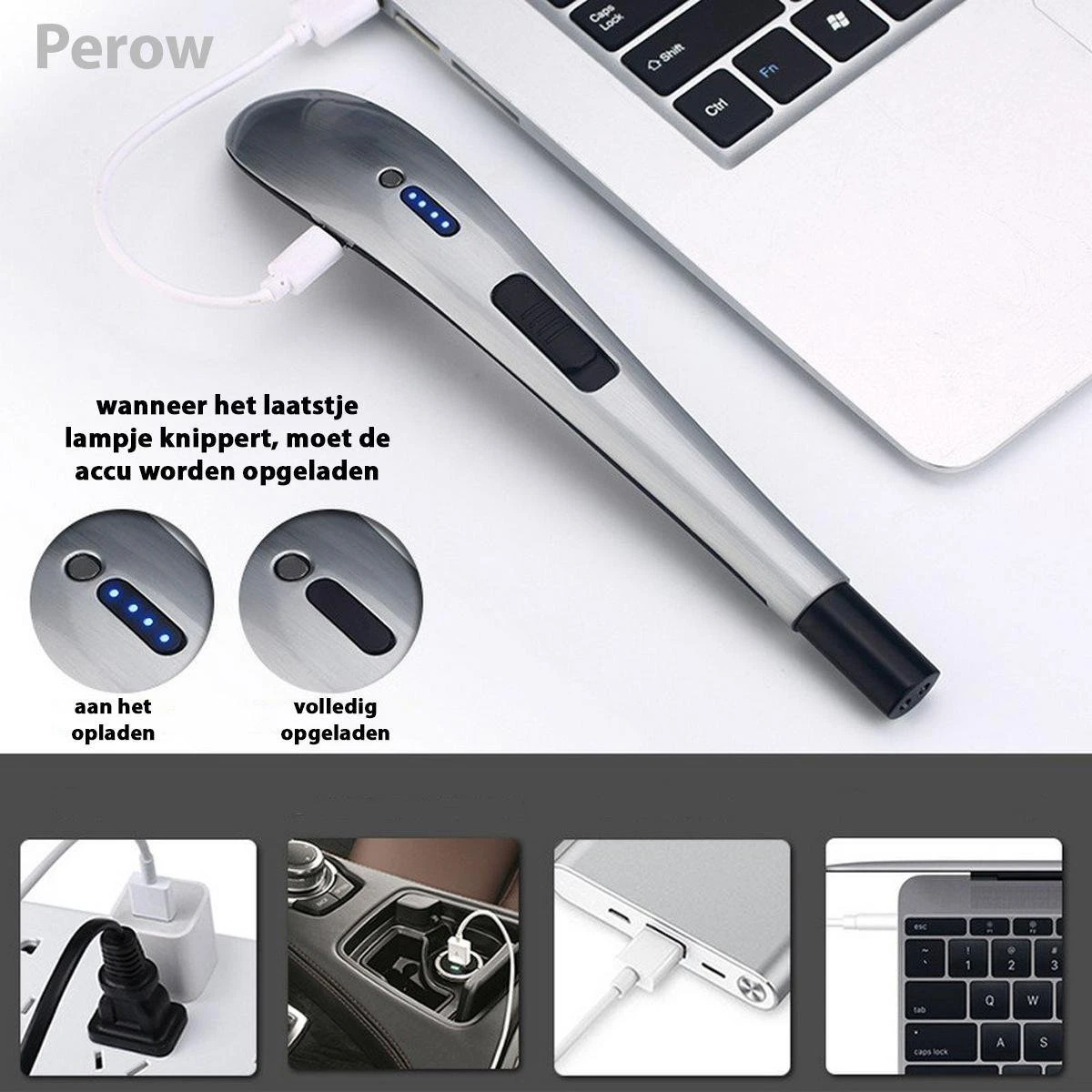 Oplaadbare Lange Elektrische Aansteker - Zilver - Duurzame Plasma Aansteker - Inclusief Cadeauverpakking - BBQ - Kaarsen 5 Oplaadbare Lange Elektrische Aansteker - Zilver - Duurzame Plasma Aansteker - Inclusief Cadeauverpakking - BBQ - Kaarsen - Afbeelding 3