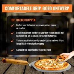 Inpro Pizzaschep RVS - Rond - Voor BBQ En Oven - Pizzaspatel - Taartschep - Houten Handvat - BBQ Gereedschap - Keukengerei - 30 Cm Diameter - Spatel -Bbq Gereedschap Winkel 1200x1200 237