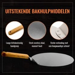 Inpro Pizzaschep RVS - Rond - Voor BBQ En Oven - Pizzaspatel - Taartschep - Houten Handvat - BBQ Gereedschap - Keukengerei - 30 Cm Diameter - Spatel -Bbq Gereedschap Winkel 1200x1200 240