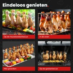 GrillX Kippenvleugelhouder - Kiphouder Voor BBQ & Oven - RVS - BBQ Accesoires -Bbq Gereedschap Winkel 1200x1200 247