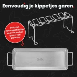 GrillX Kippenvleugelhouder - Kiphouder Voor BBQ & Oven - RVS - BBQ Accesoires -Bbq Gereedschap Winkel 1200x1200 248