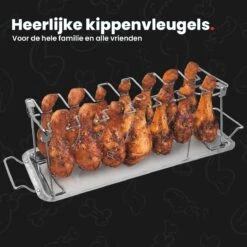 GrillX Kippenvleugelhouder - Kiphouder Voor BBQ & Oven - RVS - BBQ Accesoires -Bbq Gereedschap Winkel 1200x1200 249