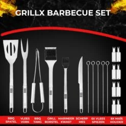 GrillX Barbecue Gereedschap Set - 19-delig - Inclusief Luxe Draagtas - BBQ Accesoires - Gereedschapset -Bbq Gereedschap Winkel 1200x1200 290