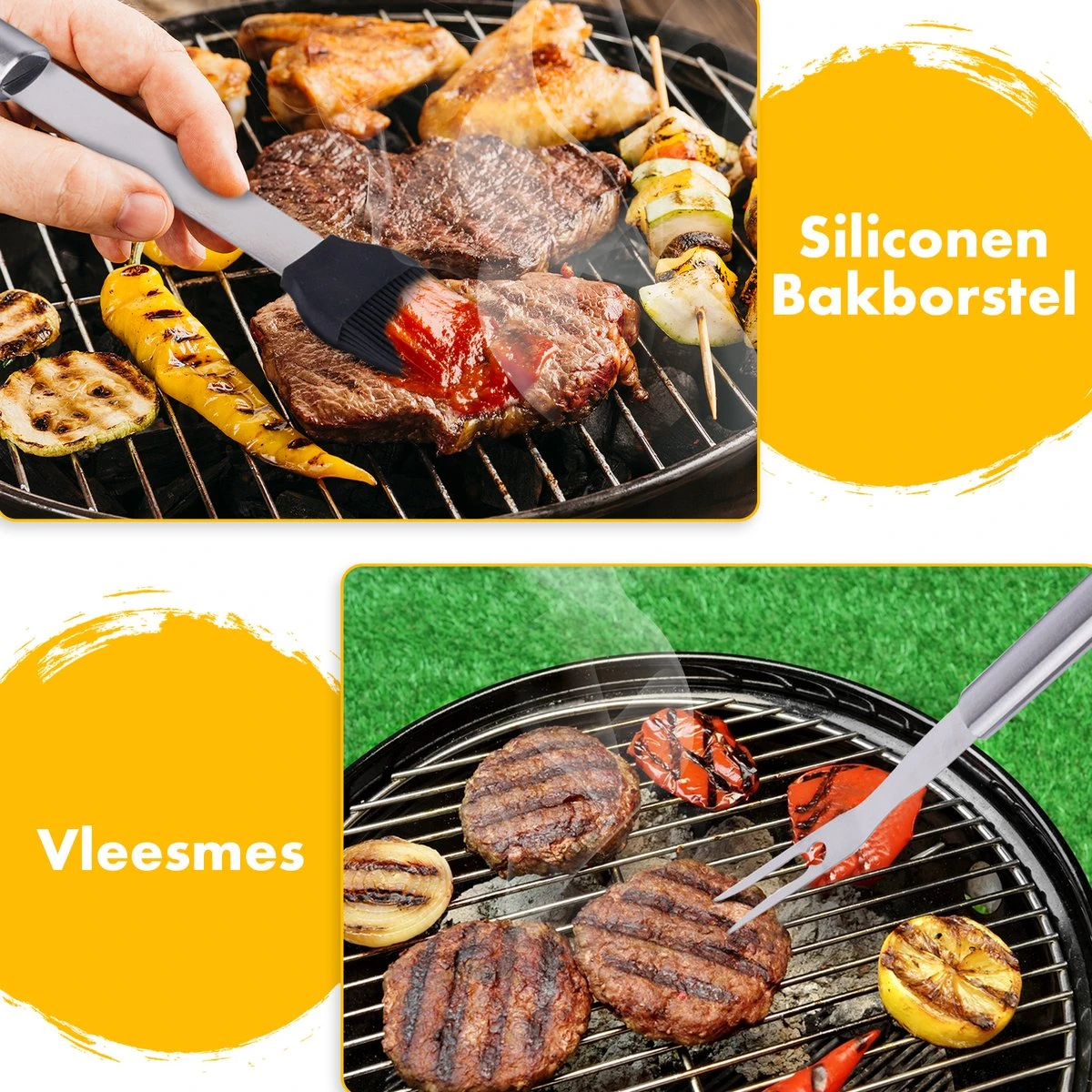 BBQ Accesoires Set Gereedschap Tang Borstel Barbecue Kookgerei - 10 Delig 8 BBQ Accesoires Set Gereedschap Tang Borstel Barbecue Kookgerei - 10 Delig - Afbeelding 6