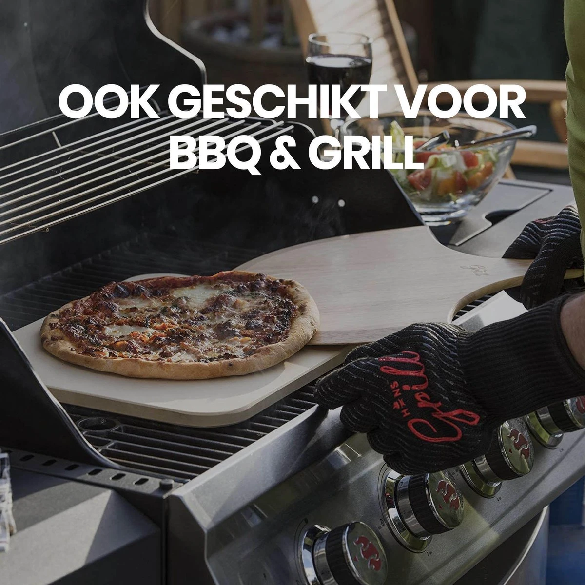 Buxibo 2in1 Pizzasteen - Voor BBQ & Oven - Inclusief Serveer Plank - Pizzabord/Pizzaplank - 30.5 X 38.1 X 1.4 Cm 6 Buxibo 2in1 Pizzasteen - Voor BBQ & Oven - Inclusief Serveer Plank - Pizzabord/Pizzaplank - 30.5 X 38.1 X 1.4 Cm - Afbeelding 4