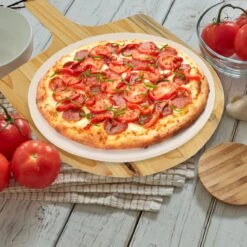 MaxxHome Pizzasteen - BBQ Steen - Maximum Te Verhitten Tot 600 Graden - ⌀33 - Incl. Houten Schep -Bbq Gereedschap Winkel 1200x1200 367