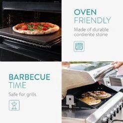 Navaris Pizzasteen XL Voor Oven En Barbecue - Rechthoekige Pizzaplaat 38 X 30 Cm - Inclusief Receptenboek - Keramisch Geglazuurd - Zwart -Bbq Gereedschap Winkel 1200x1200 396