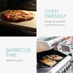 Navaris Pizzasteen XL Voor Oven En Barbecue - Rechthoekige Pizzaplaat 38 X 30 Cm - Inclusief Receptenboek - Keramisch Geglazuurd - Zwart -Bbq Gereedschap Winkel 1200x1200 399