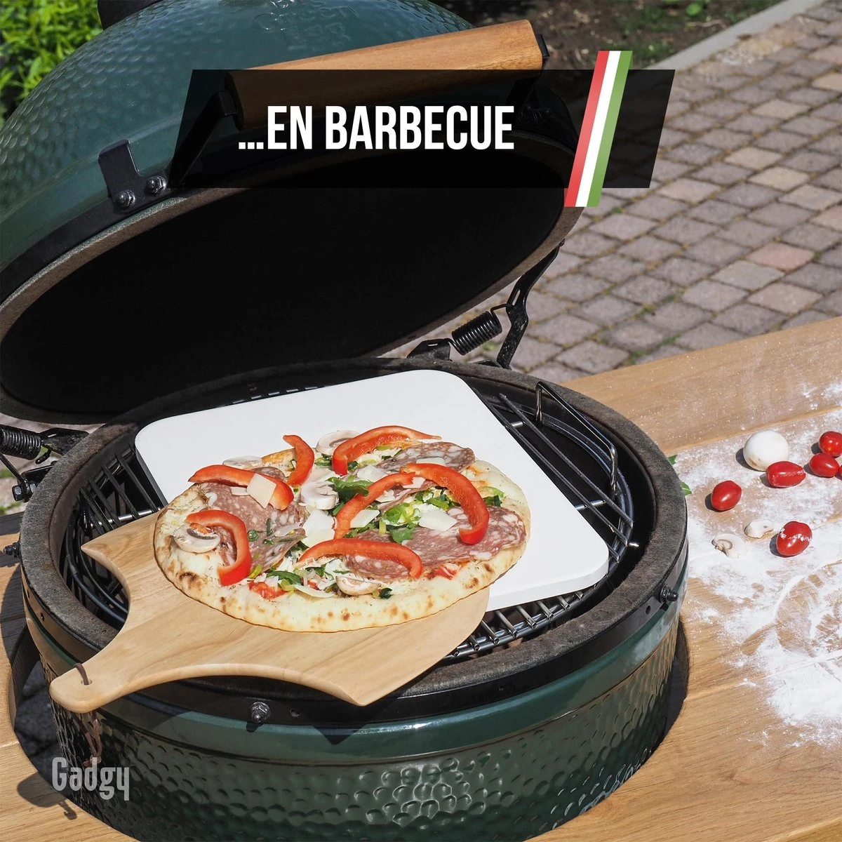 Gadgy Pizzasteen Met Pizzaschep – Cordieriet Voor Knapperige Pizzabodem – Pizzasteen Voor BBQ, Oven Of Kamado - Pizzaspatel - Pizza Set 7 Gadgy Pizzasteen Met Pizzaschep – Cordieriet Voor Knapperige Pizzabodem – Pizzasteen Voor BBQ, Oven Of Kamado - Pizzaspatel - Pizza Set - Afbeelding 5