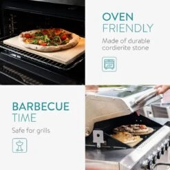 Navaris Pizzasteen XL Voor Oven En Barbecue - Rechthoekige Pizzaplaat 38 X 30 Cm - Inclusief Pizzaschep Met Extra Lang Handvat En Receptenboek -Bbq Gereedschap Winkel 1200x1200 421