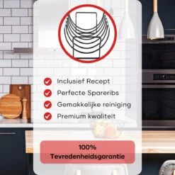 PROKING Sparerib Barbecue Rek – BBQ Accessoires – Inclusief Sparerib Recept – Anti-aanbak Lag – 35 X 19.5 X 11.5 CM -Bbq Gereedschap Winkel 1200x1200 520